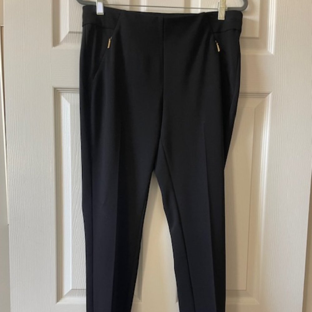 ANNE KLEIN BLACK CLASSIC FIT PULL-ON PANT SZ M